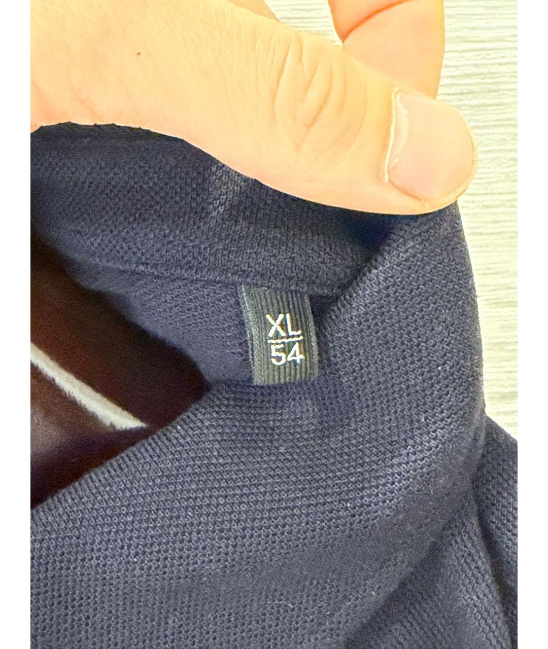 ZEGNA Темно-синее хлопковое поло с длинным рукавом, фото 7