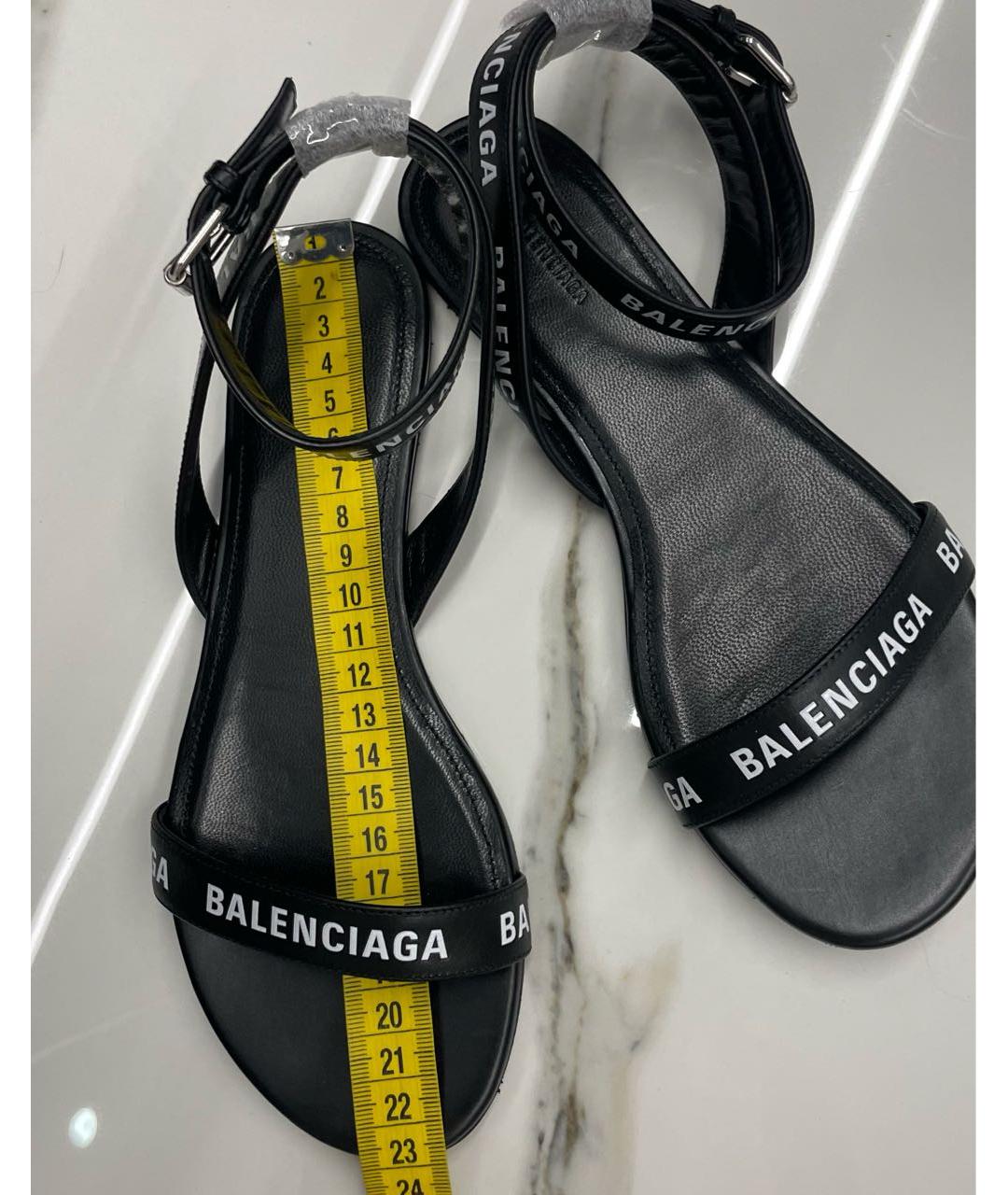 BALENCIAGA Черные кожаные сандалии, фото 5