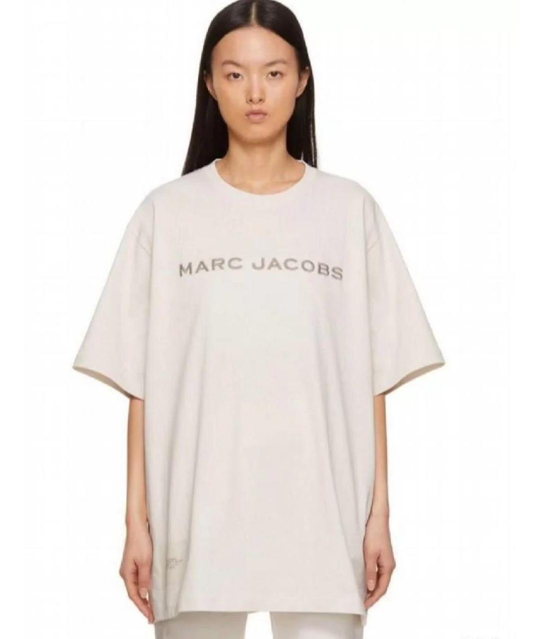 MARC JACOBS Бежевая хлопковая футболка, фото 2