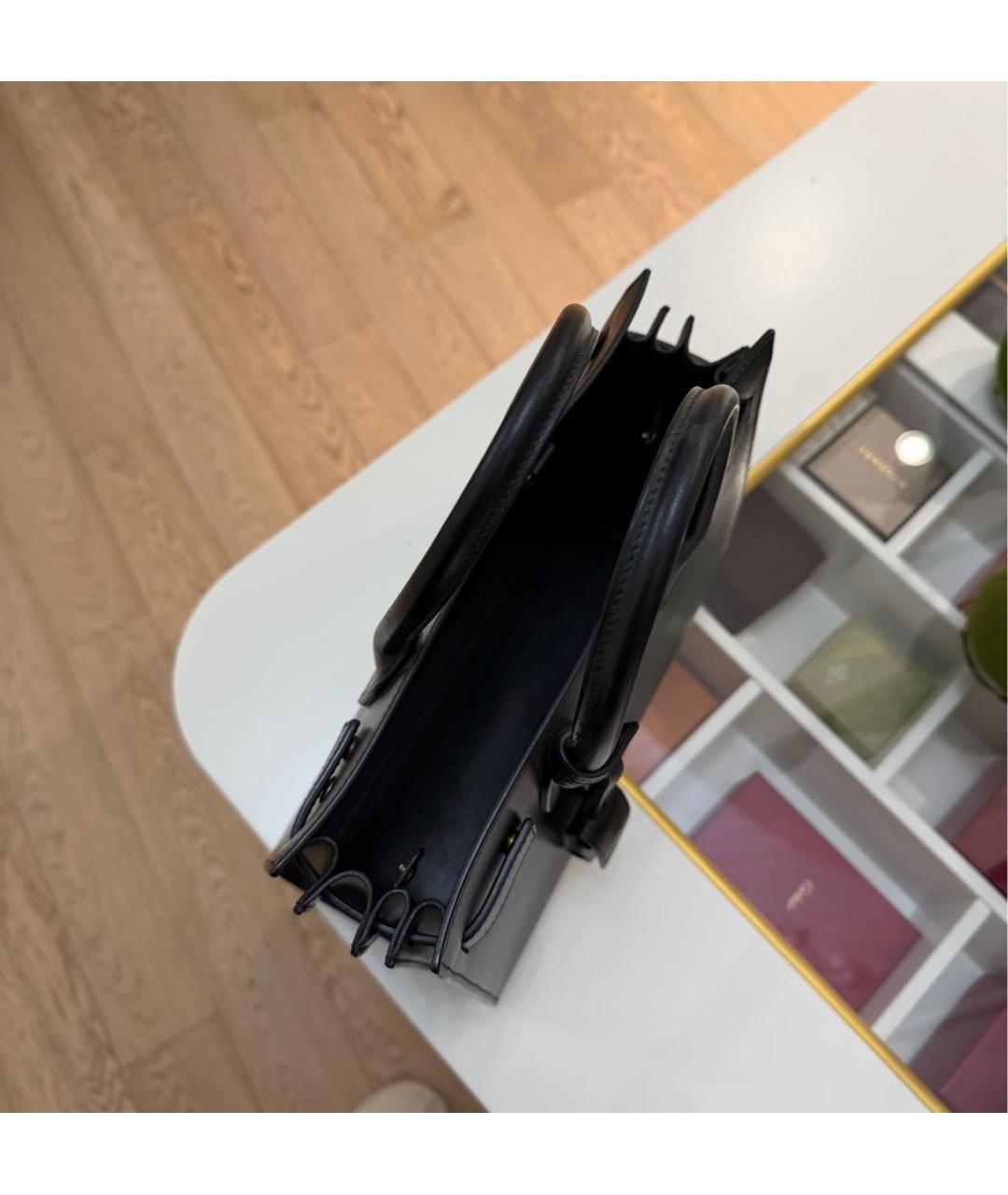 SAINT LAURENT Черная кожаная сумка с короткими ручками, фото 4