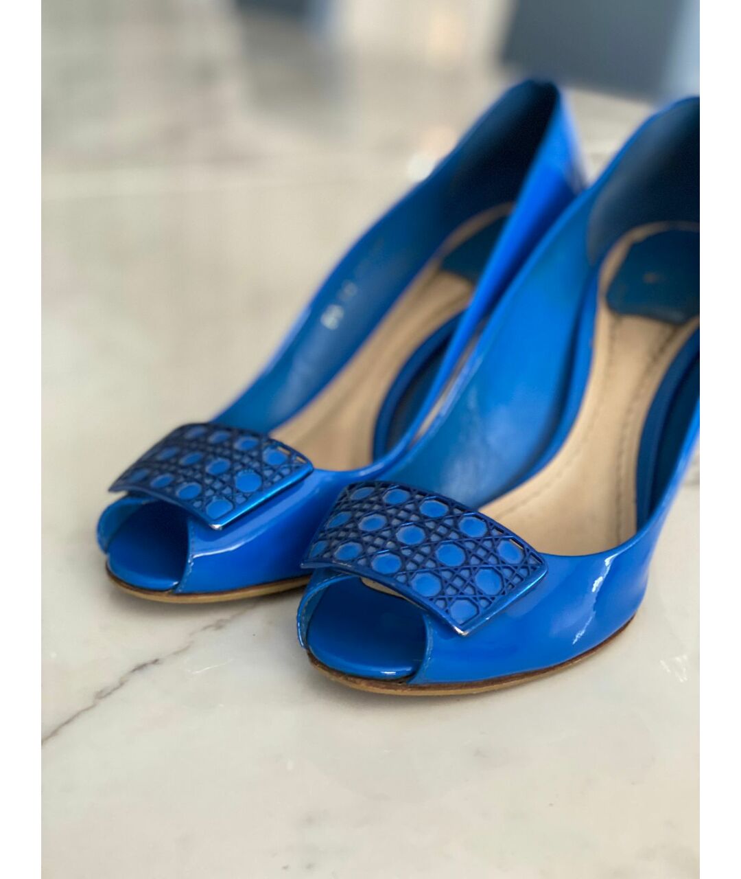 CHRISTIAN DIOR PRE-OWNED Синие туфли из лакированной кожи, фото 4