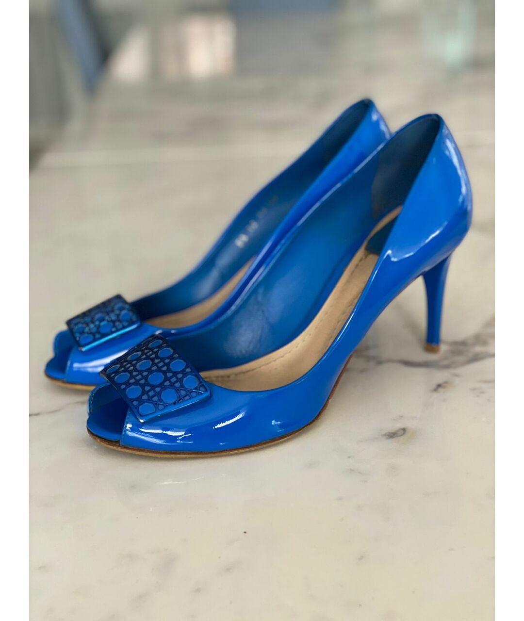 CHRISTIAN DIOR PRE-OWNED Синие туфли из лакированной кожи, фото 5