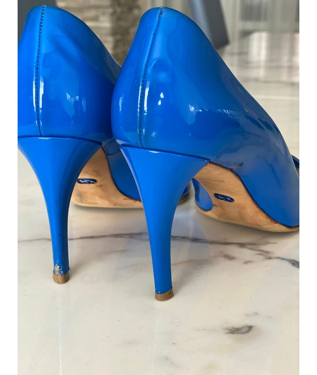 CHRISTIAN DIOR PRE-OWNED Синие туфли из лакированной кожи, фото 2