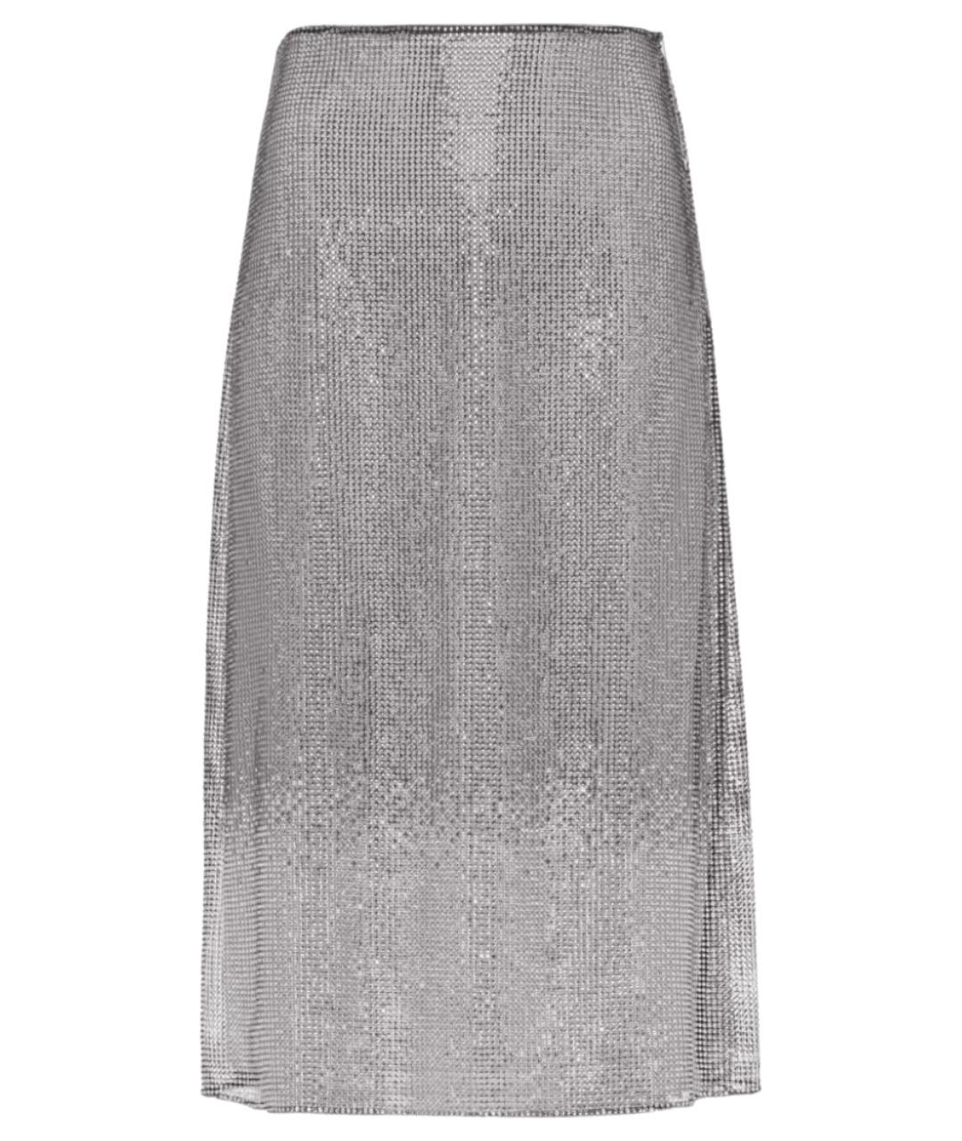 PRADA Серебряная юбка миди, фото 1