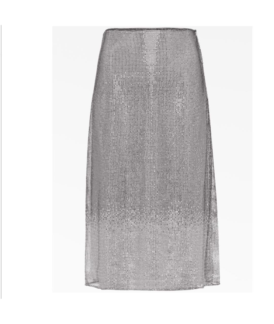 PRADA Серебряная юбка миди, фото 7