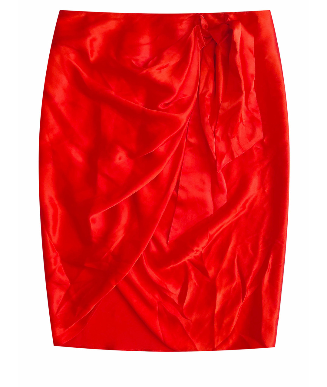 SALVATORE FERRAGAMO Красная шелковая юбка миди, фото 1