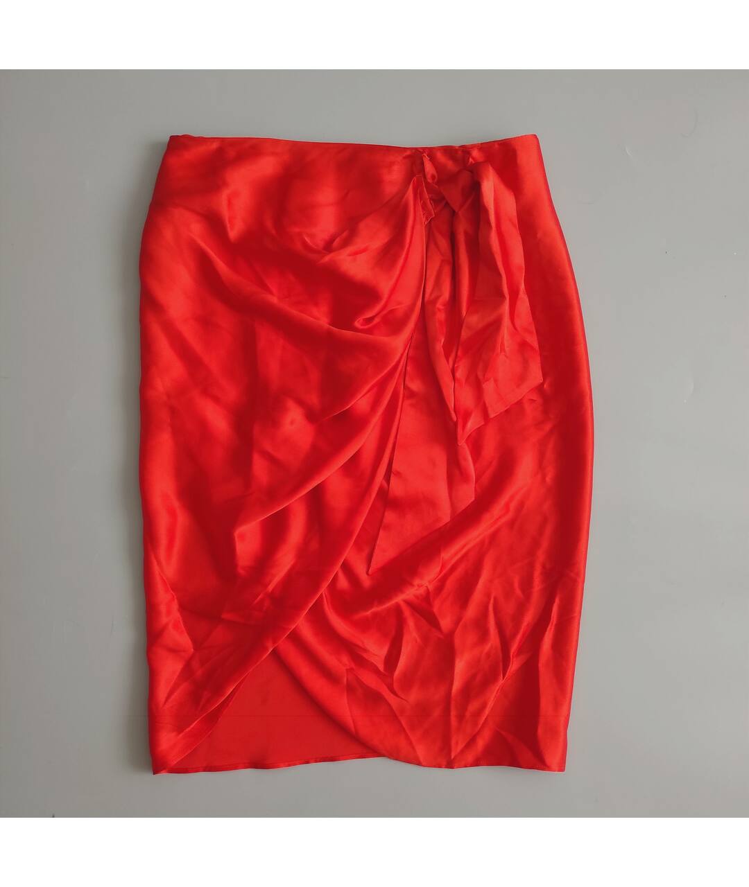 SALVATORE FERRAGAMO Красная шелковая юбка миди, фото 7
