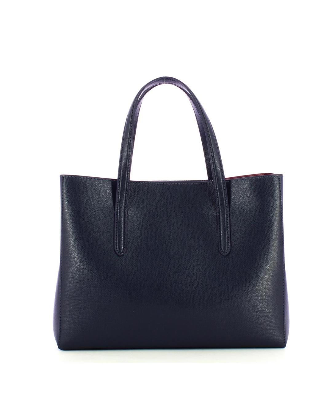 COCCINELLE Темно-синяя кожаная сумка тоут, фото 2