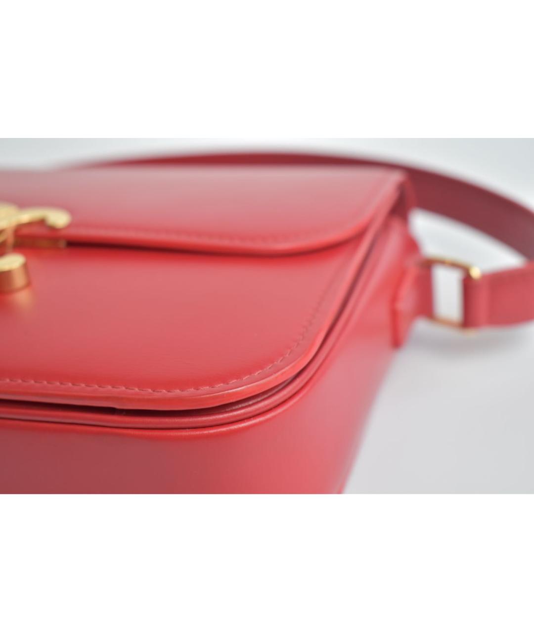 CELINE Красная кожаная сумка через плечо, фото 7