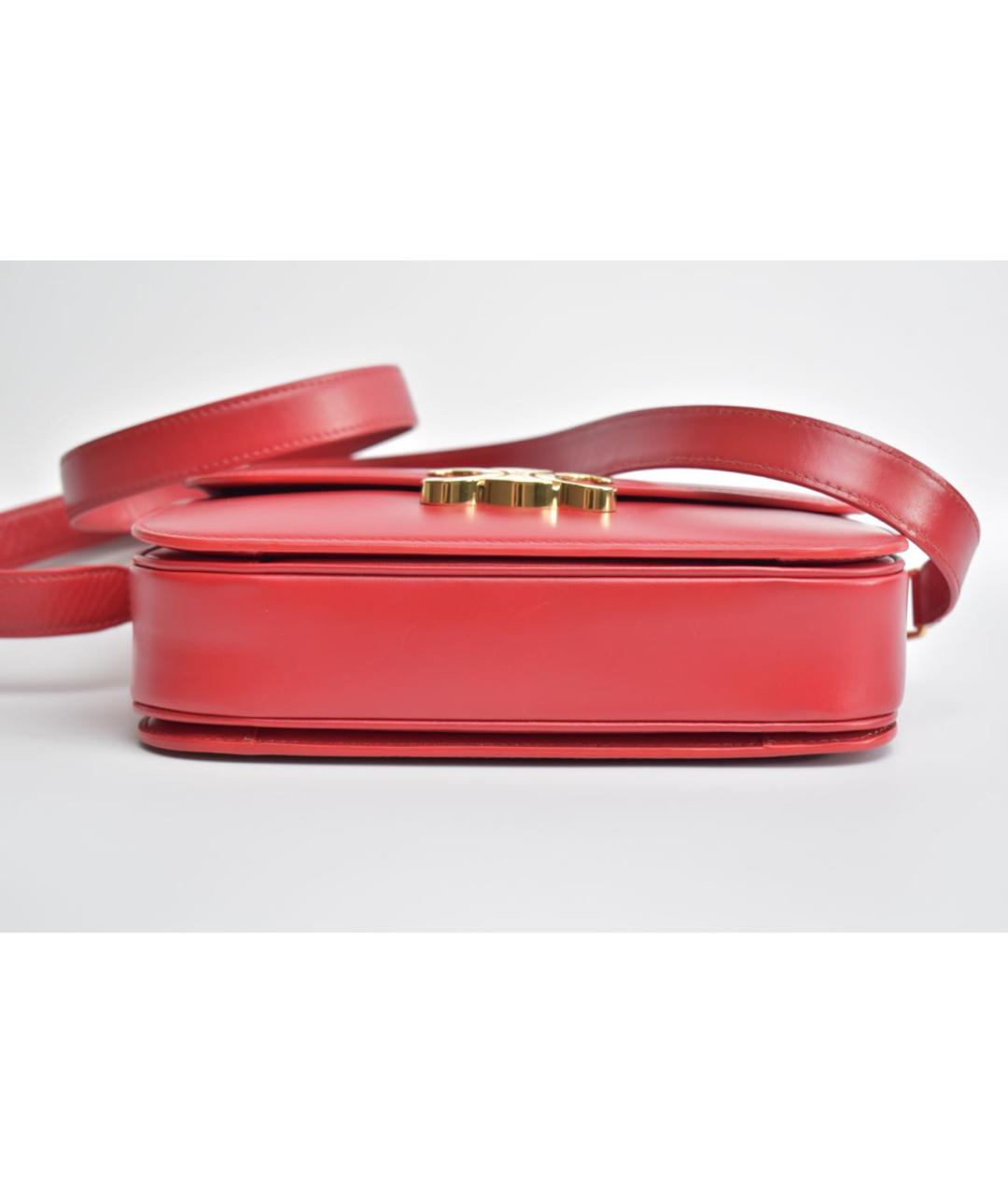 CELINE Красная кожаная сумка через плечо, фото 5