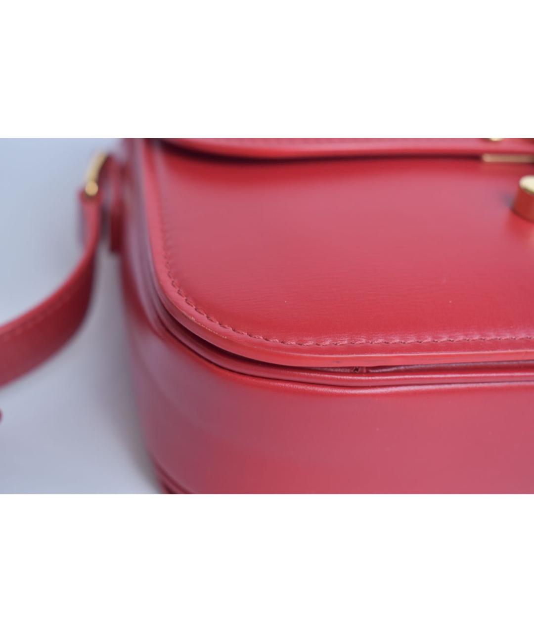 CELINE Красная кожаная сумка через плечо, фото 6