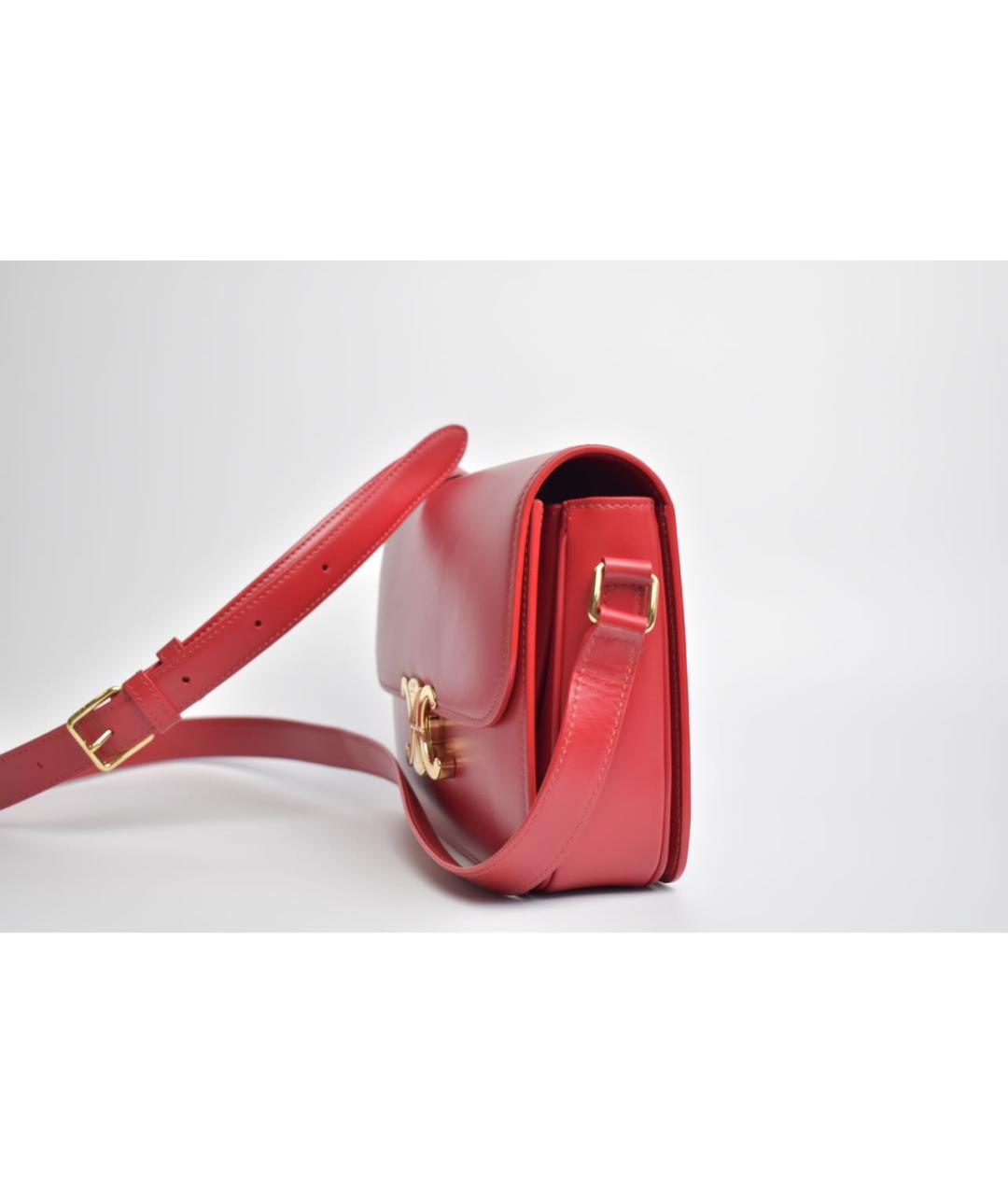 CELINE Красная кожаная сумка через плечо, фото 2