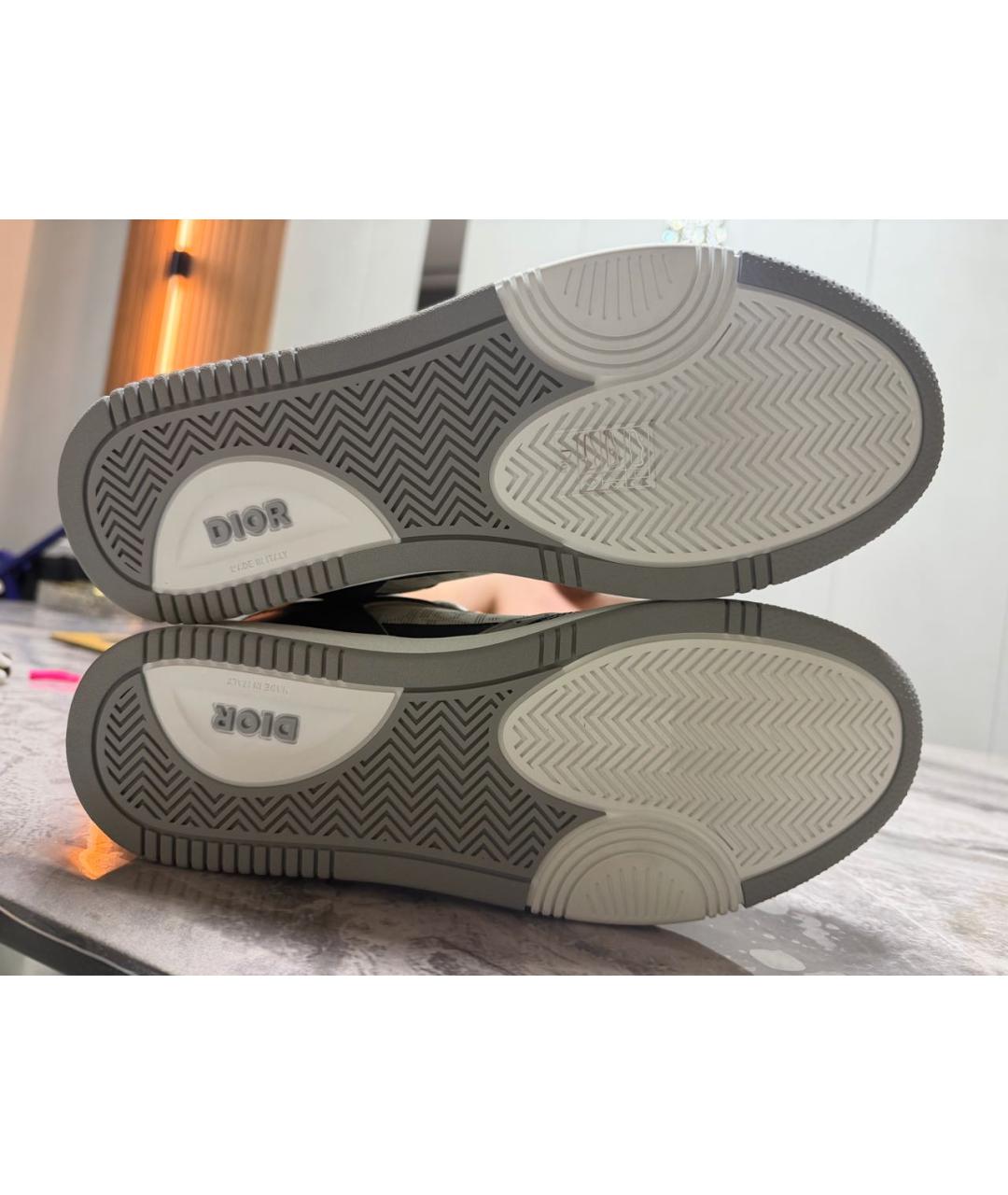 CHRISTIAN DIOR Темно-синие кожаные высокие кроссовки / кеды, фото 5