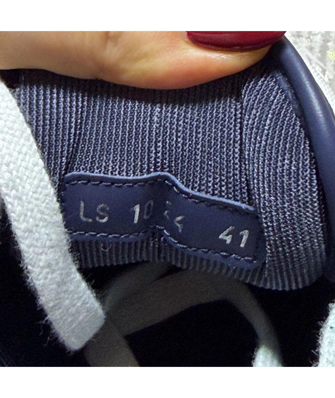 CHRISTIAN DIOR Темно-синие кожаные высокие кроссовки / кеды, фото 6