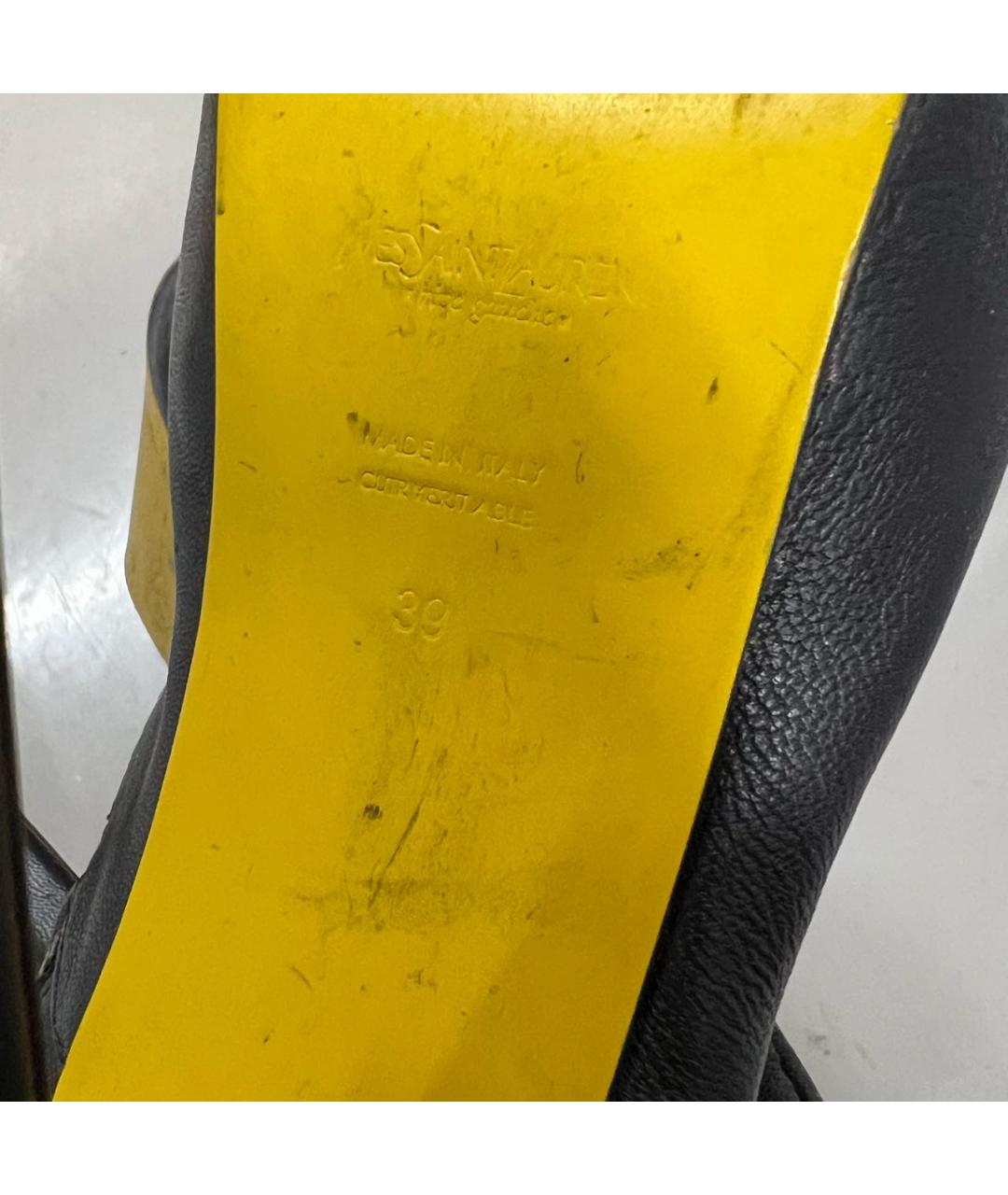 SAINT LAURENT Черные кожаные сапоги, фото 6