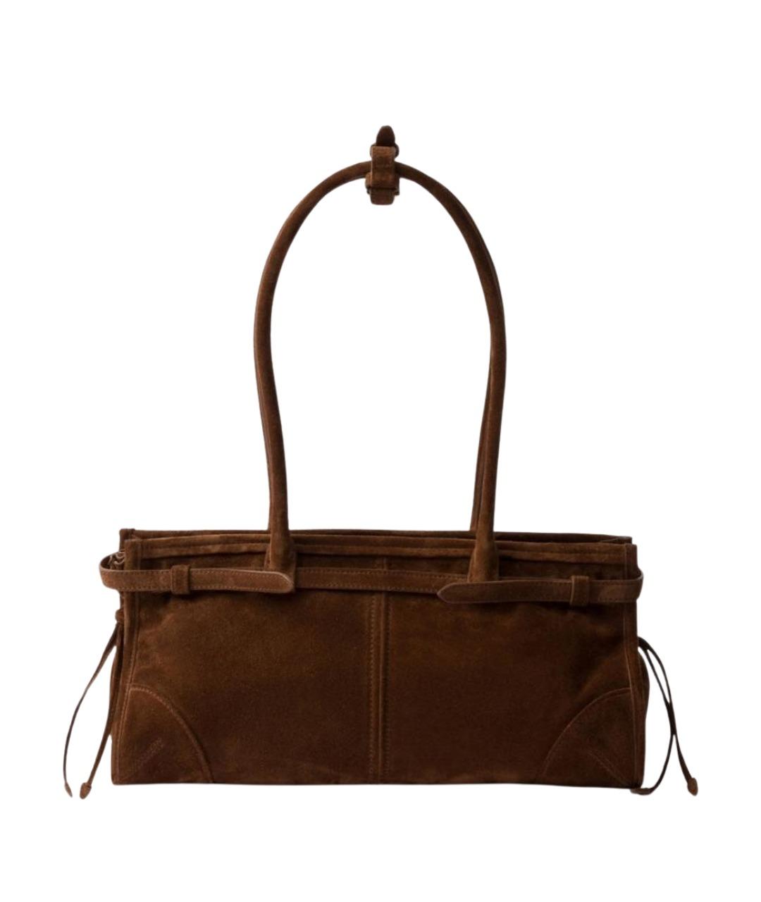 PRADA Коричневая замшевая сумка через плечо, фото 2