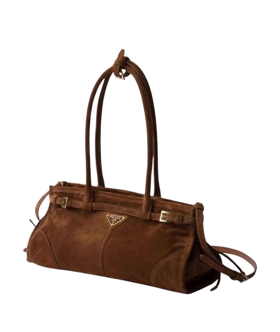 PRADA Коричневая замшевая сумка через плечо, фото 3