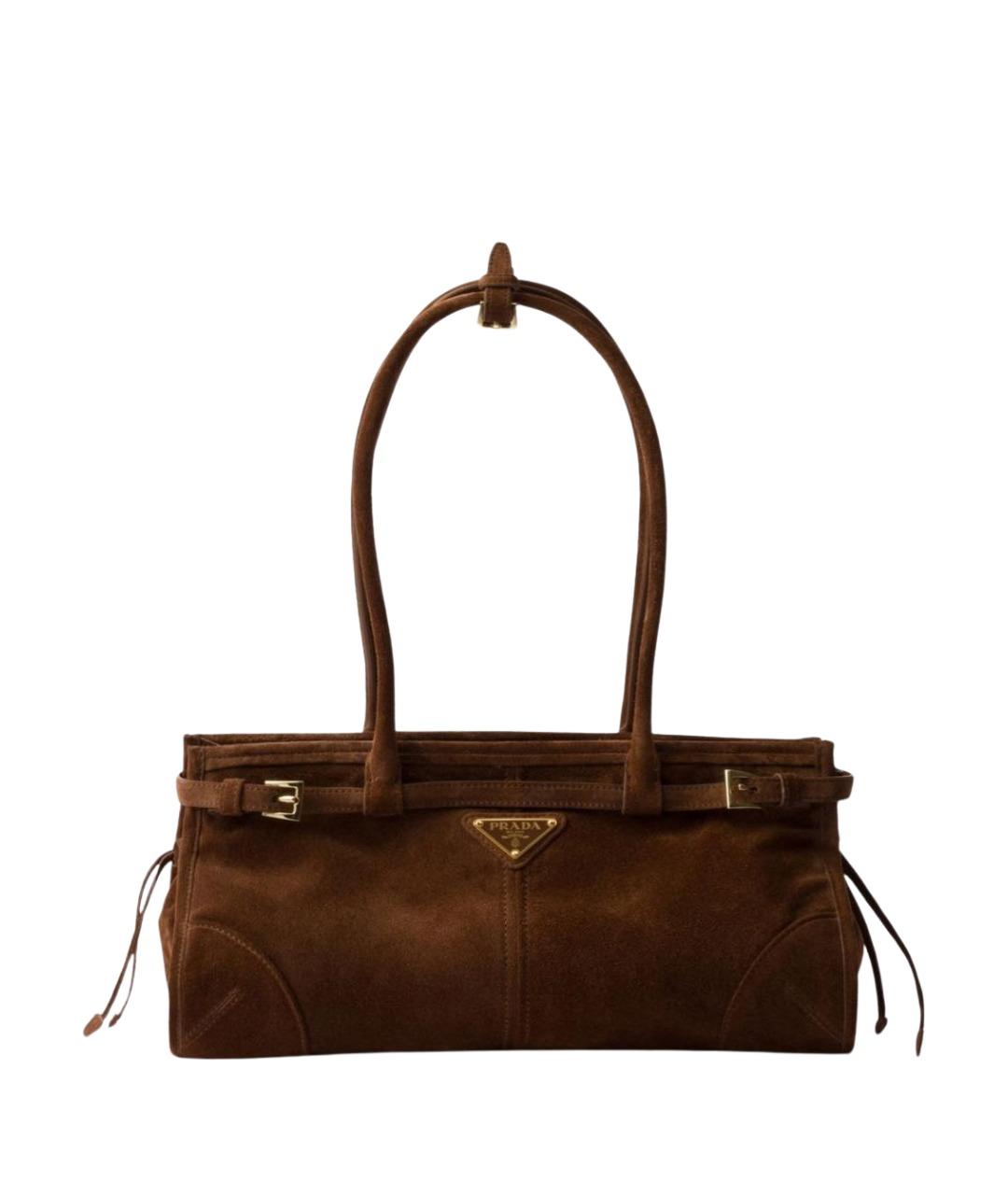 PRADA Коричневая замшевая сумка через плечо, фото 1