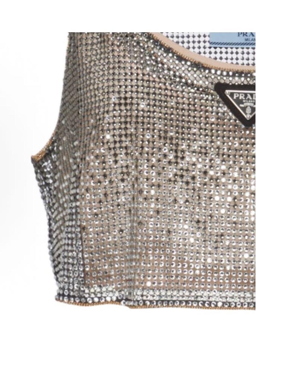 PRADA Серебряная майка, фото 2