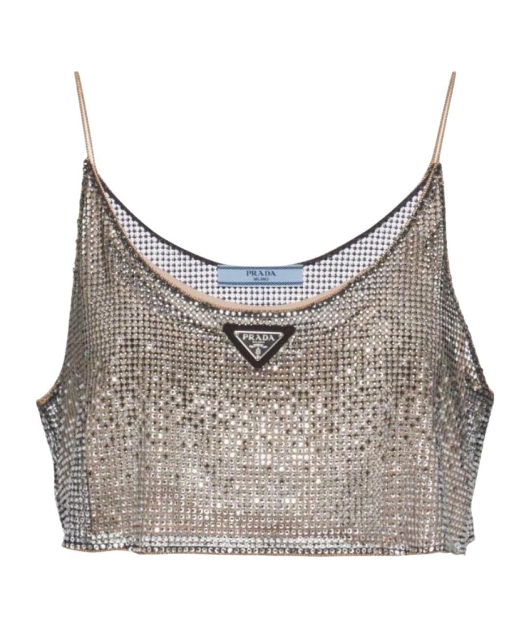 PRADA Серебряная майка, фото 8