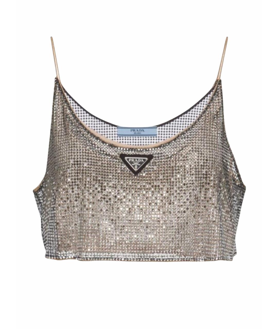 PRADA Серебряная майка, фото 1