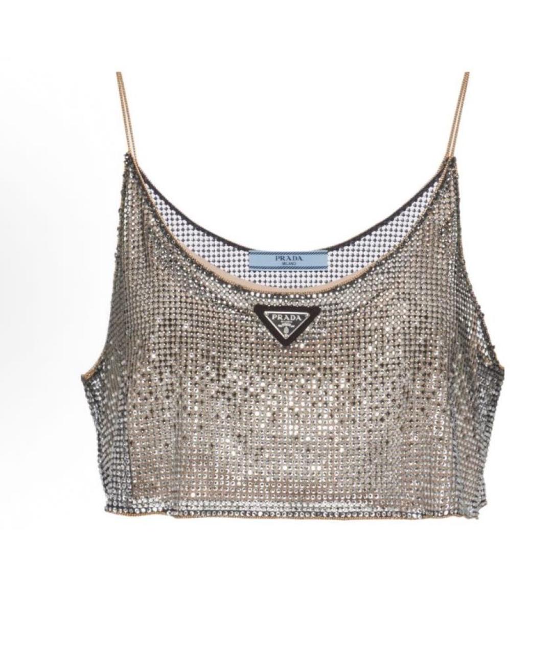 PRADA Серебряная майка, фото 7