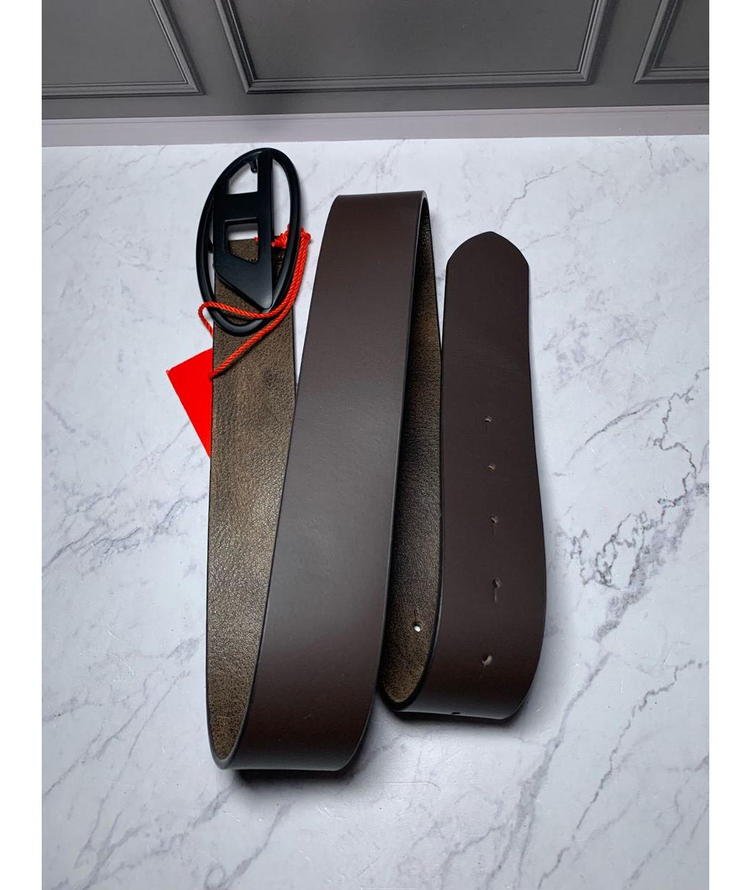 DIESEL Коричневый кожаный ремень, фото 5