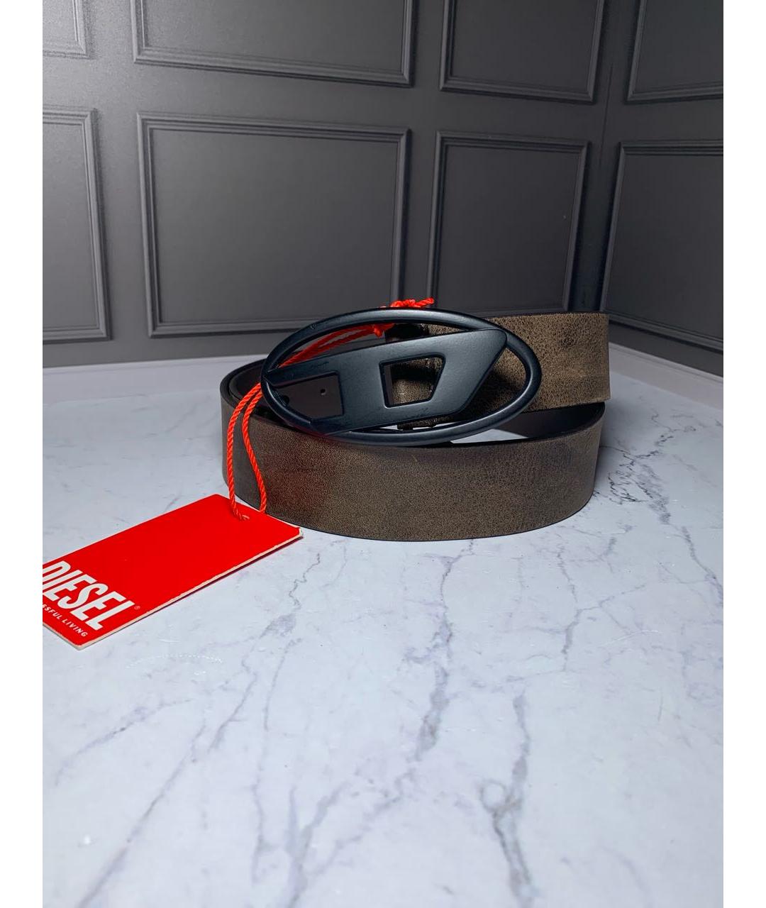 DIESEL Коричневый кожаный ремень, фото 3