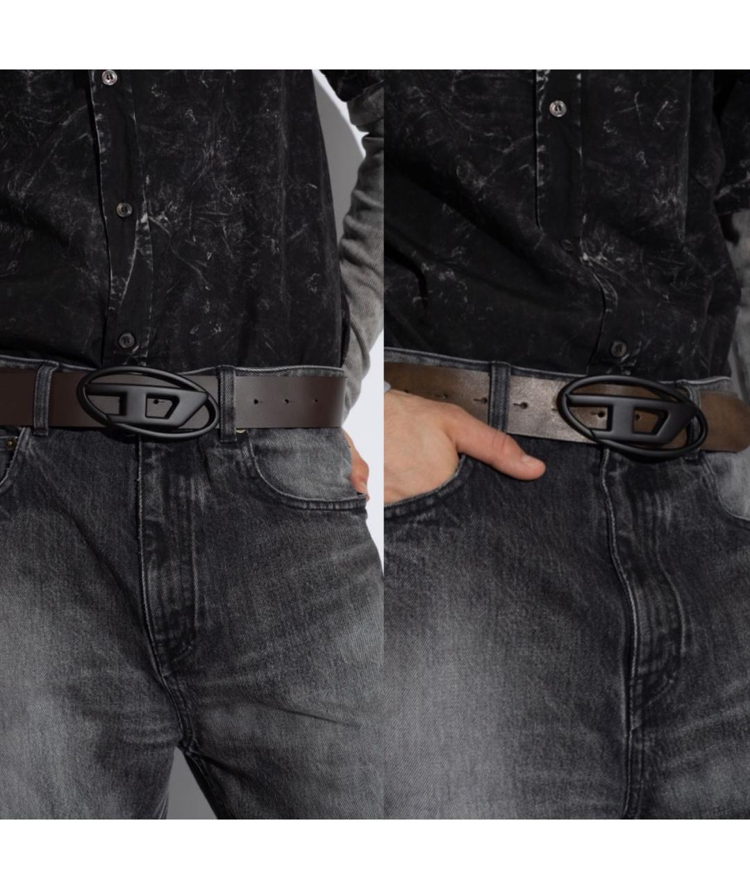 DIESEL Коричневый кожаный ремень, фото 2