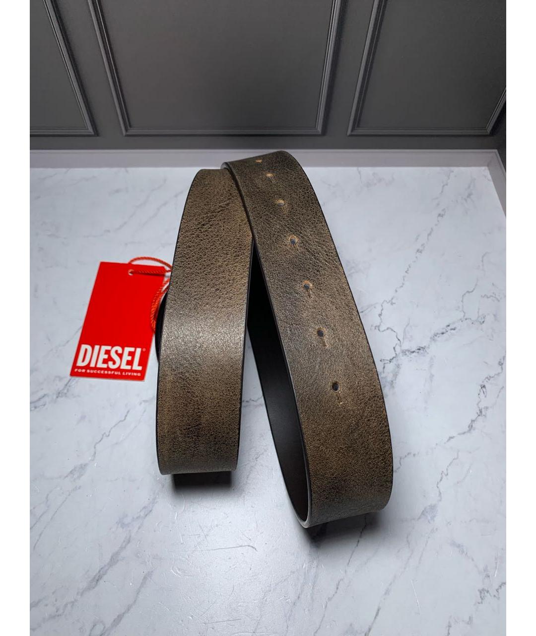 DIESEL Коричневый кожаный ремень, фото 6