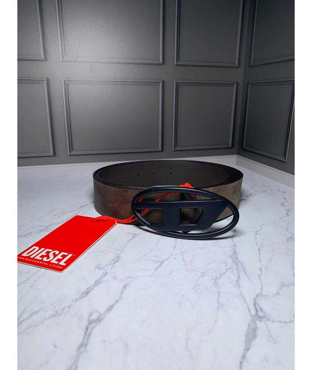 DIESEL Коричневый кожаный ремень, фото 4