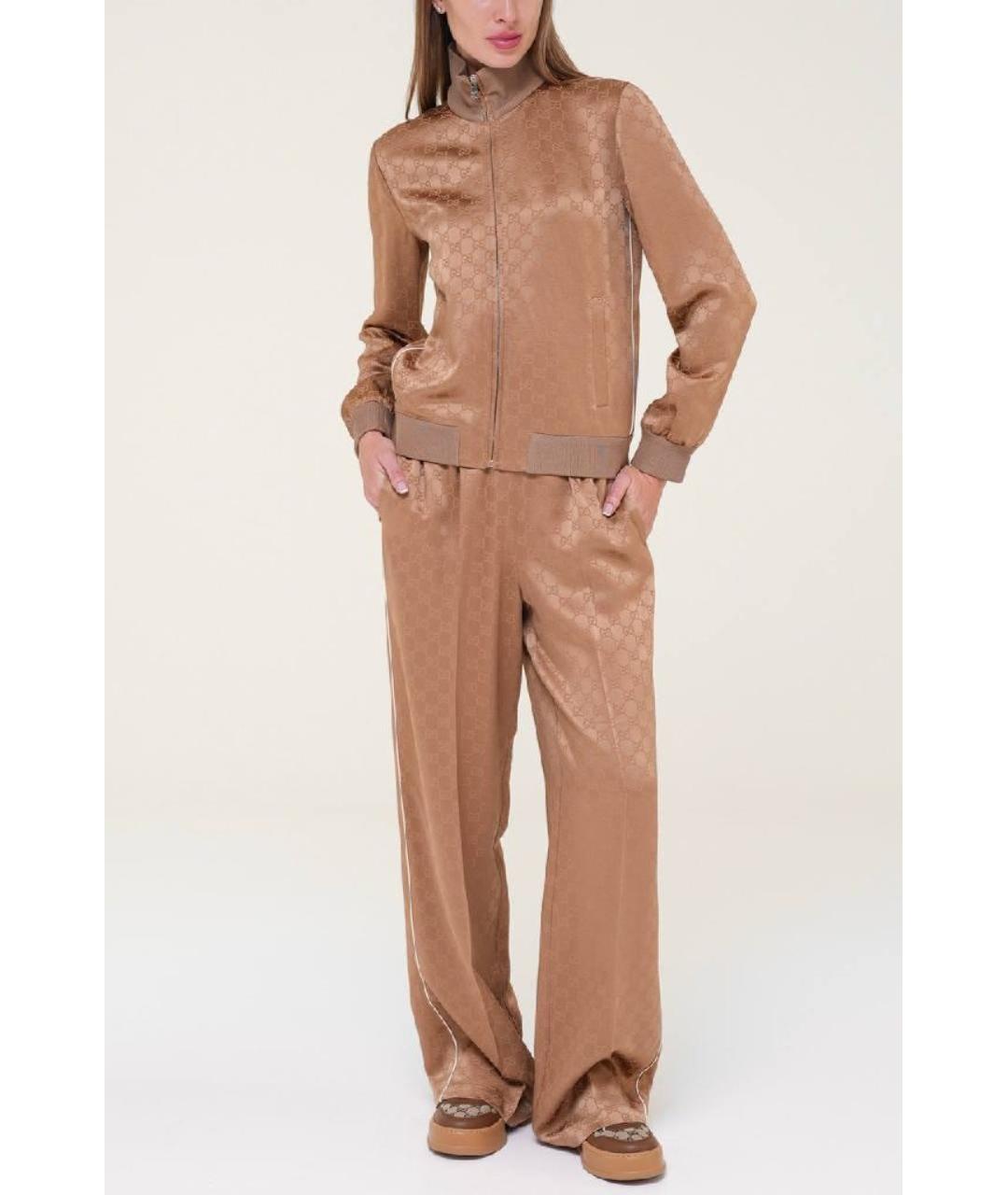 GUCCI Бежевая полиэстеровая спортивная куртка, фото 4