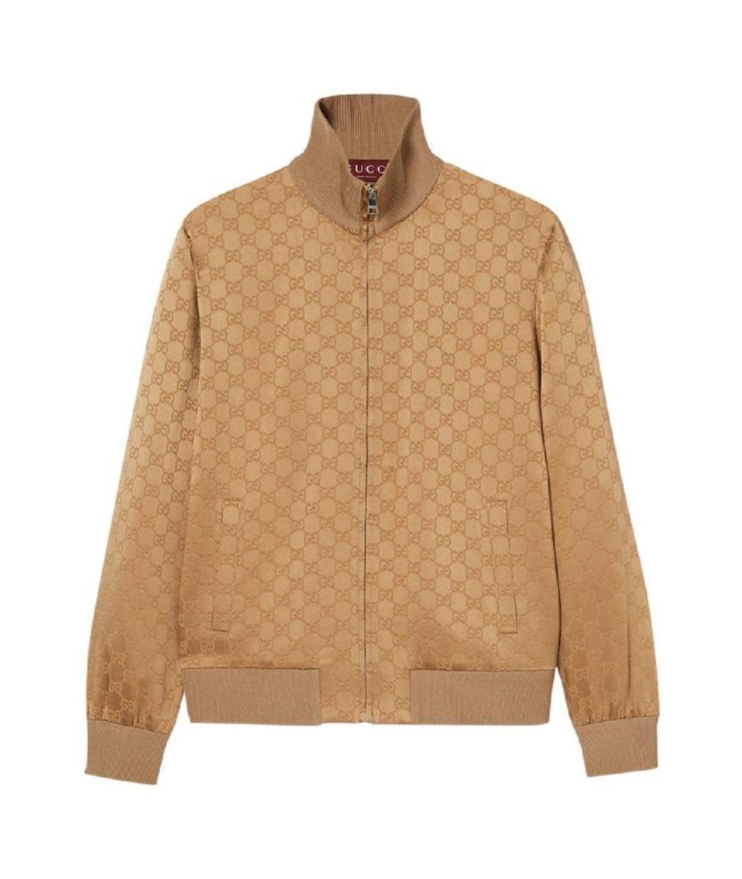 GUCCI Бежевая полиэстеровая спортивная куртка, фото 1