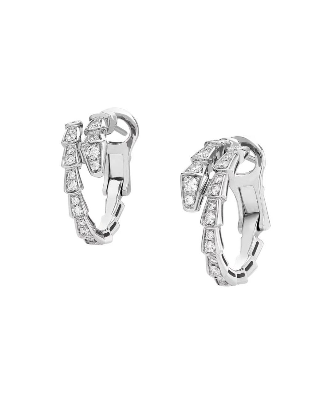 BVLGARI Серебряные серьги из белого золота, фото 2