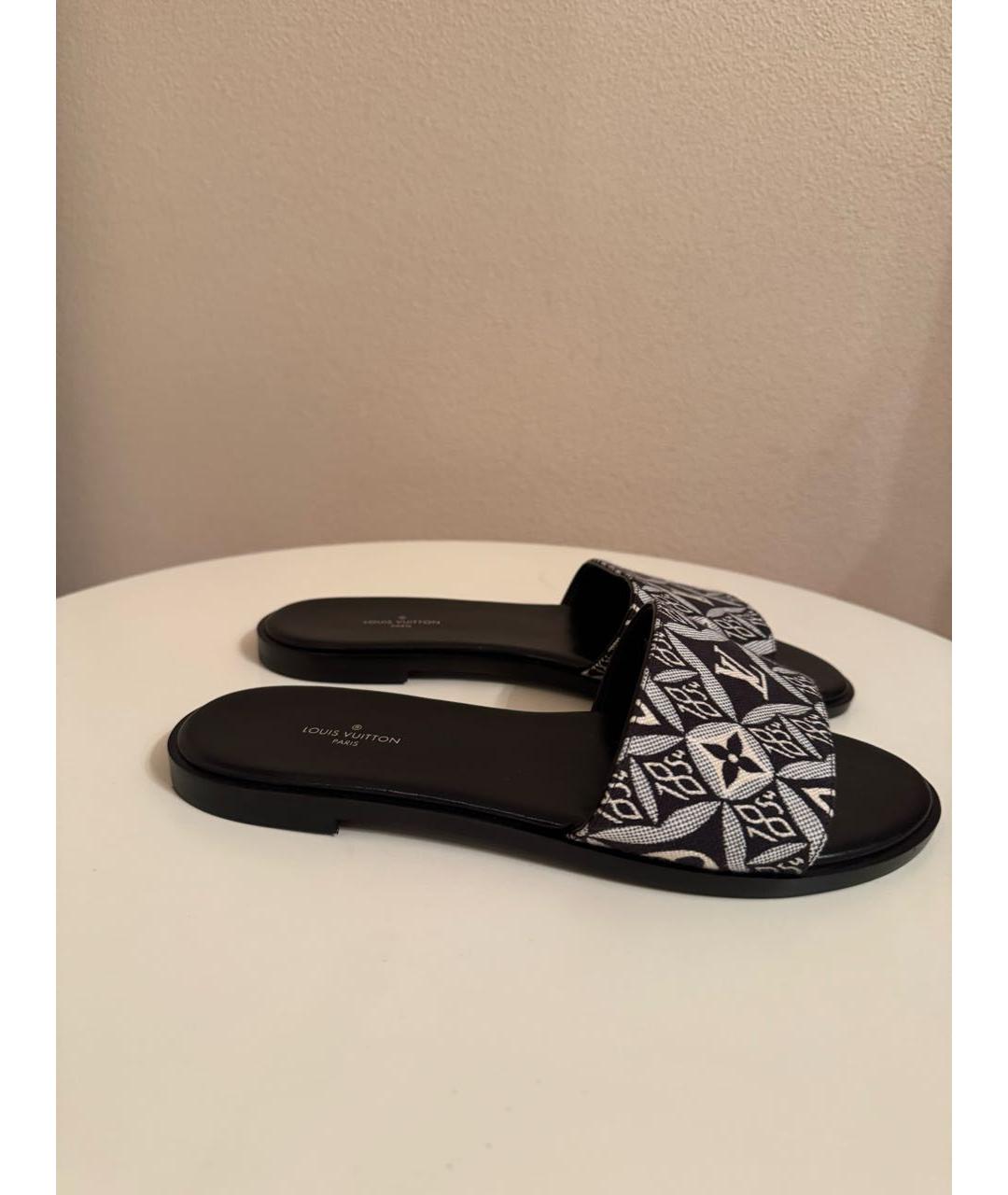LOUIS VUITTON Мульти текстильные шлепанцы, фото 6