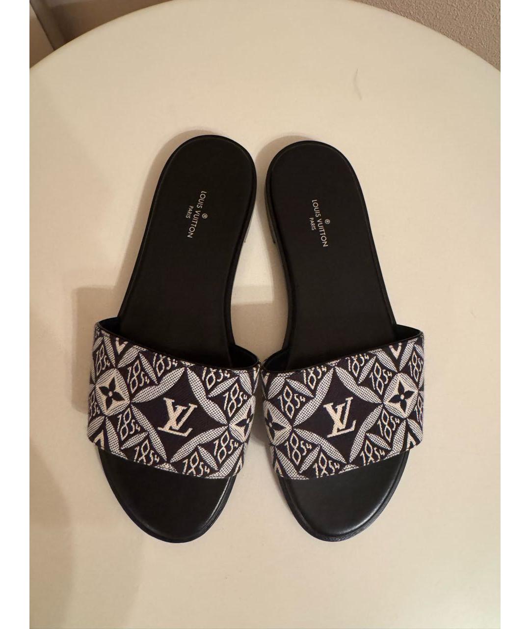 LOUIS VUITTON Мульти текстильные шлепанцы, фото 2
