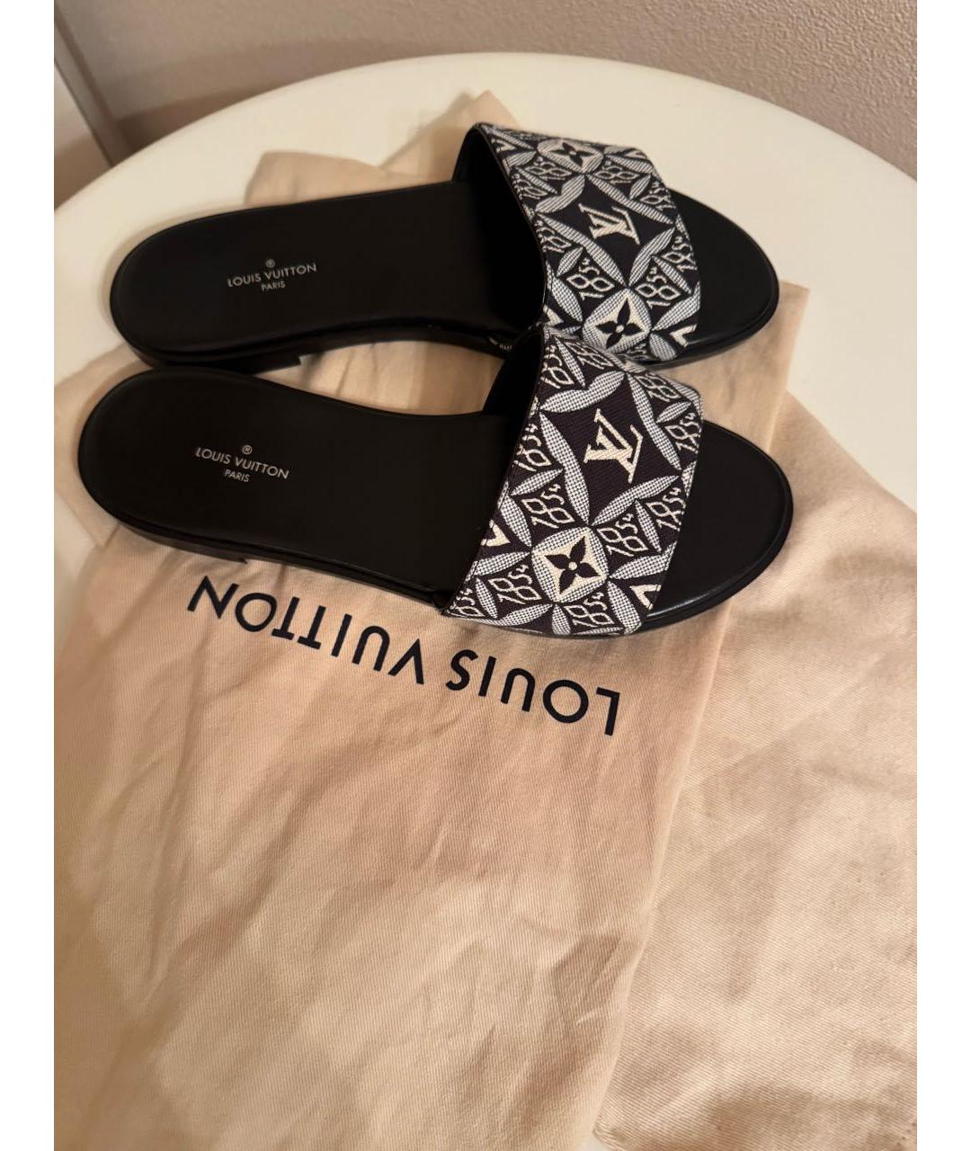 LOUIS VUITTON Мульти текстильные шлепанцы, фото 4