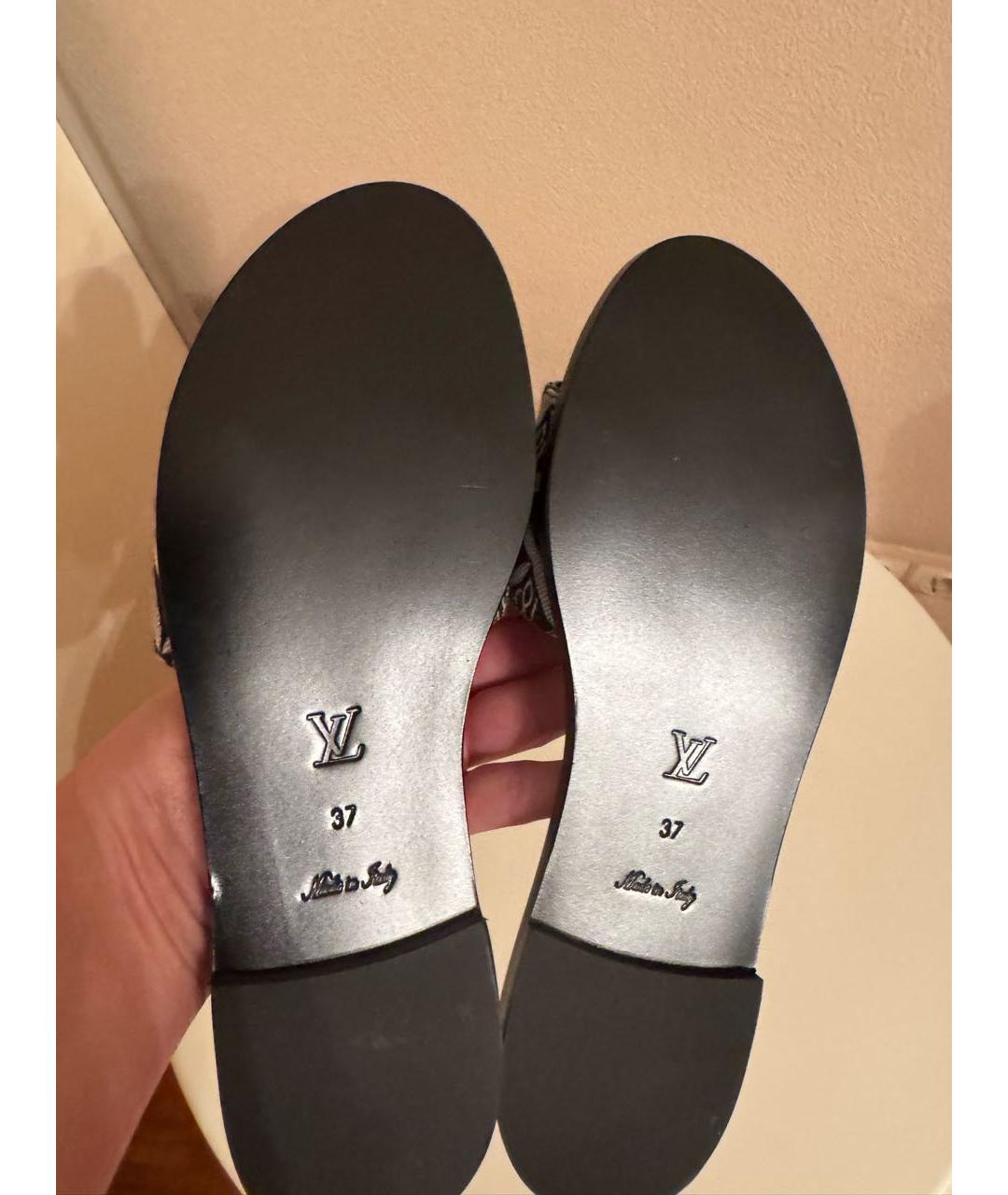 LOUIS VUITTON Мульти текстильные шлепанцы, фото 5