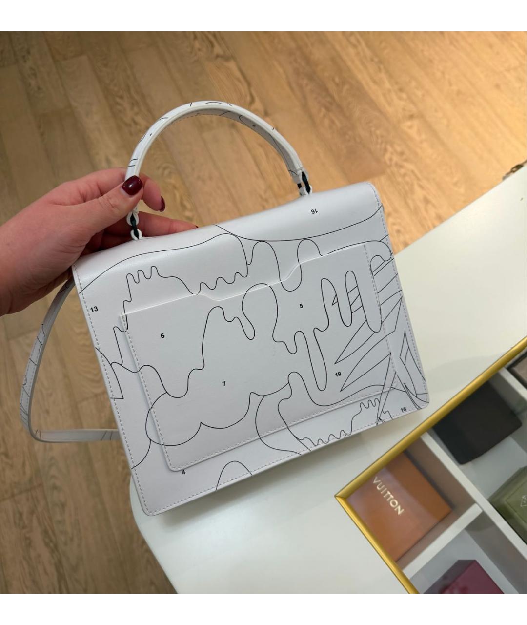 OFF-WHITE Белая кожаная сумка через плечо, фото 2