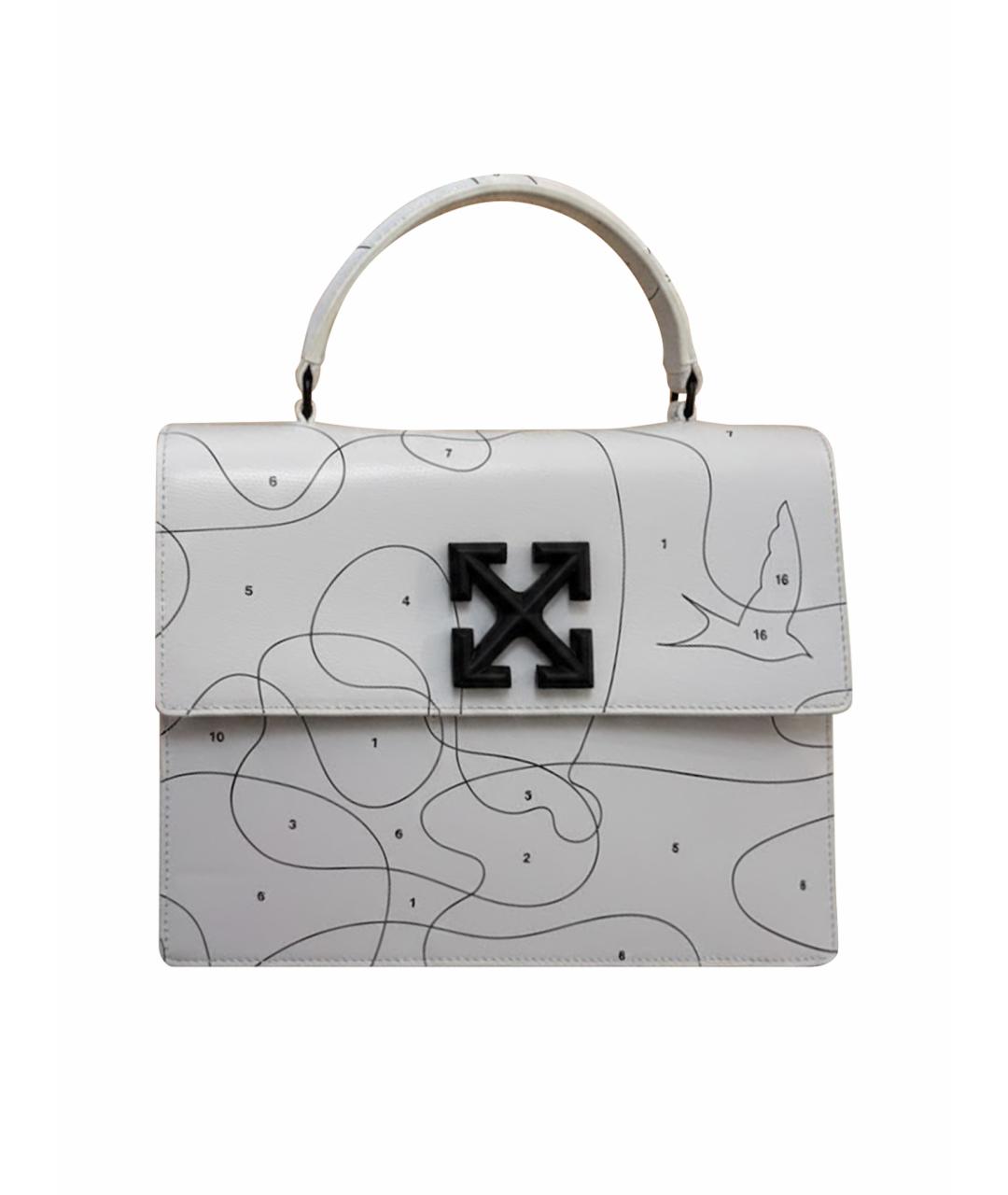 OFF-WHITE Белая кожаная сумка через плечо, фото 1