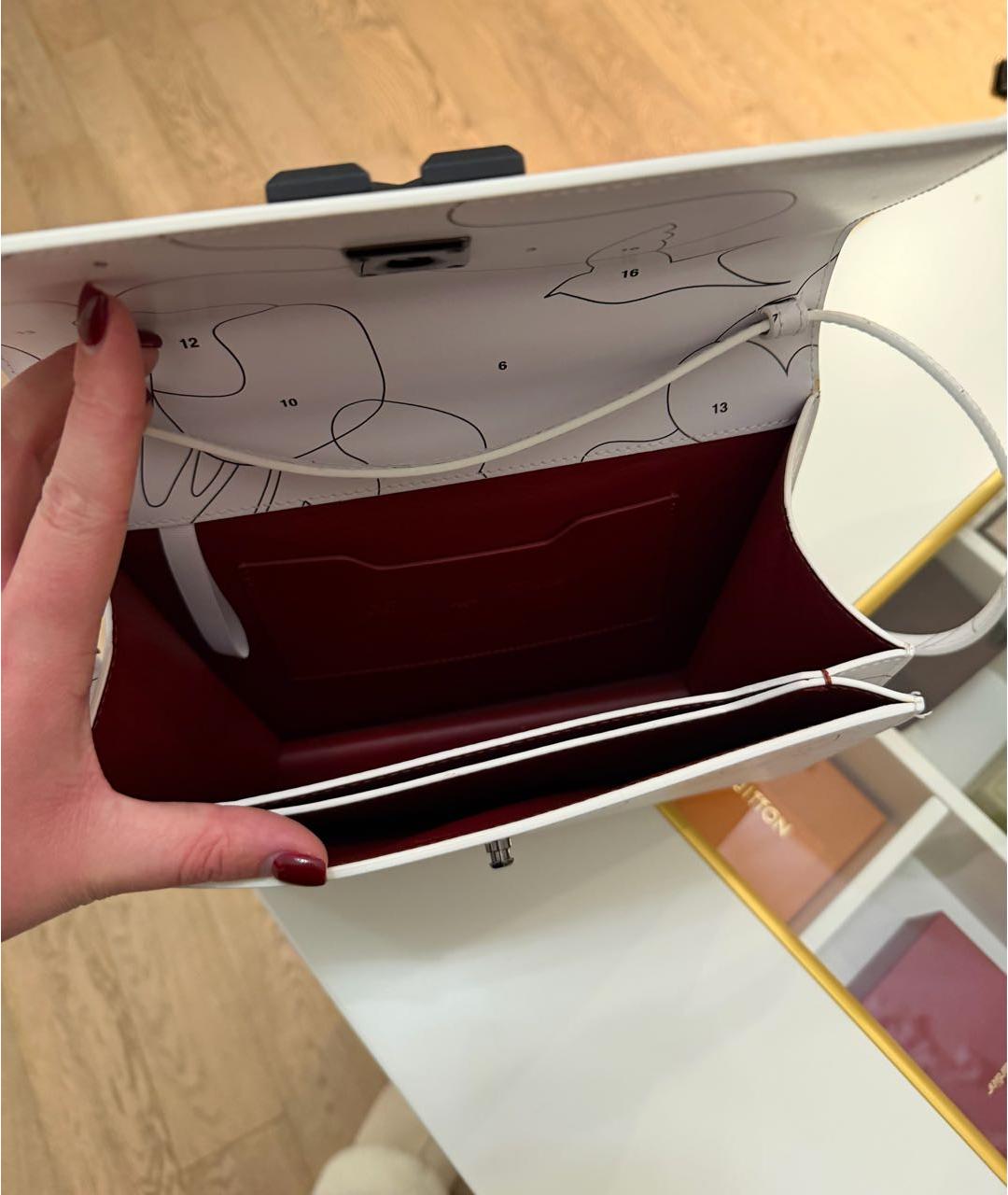 OFF-WHITE Белая кожаная сумка через плечо, фото 4