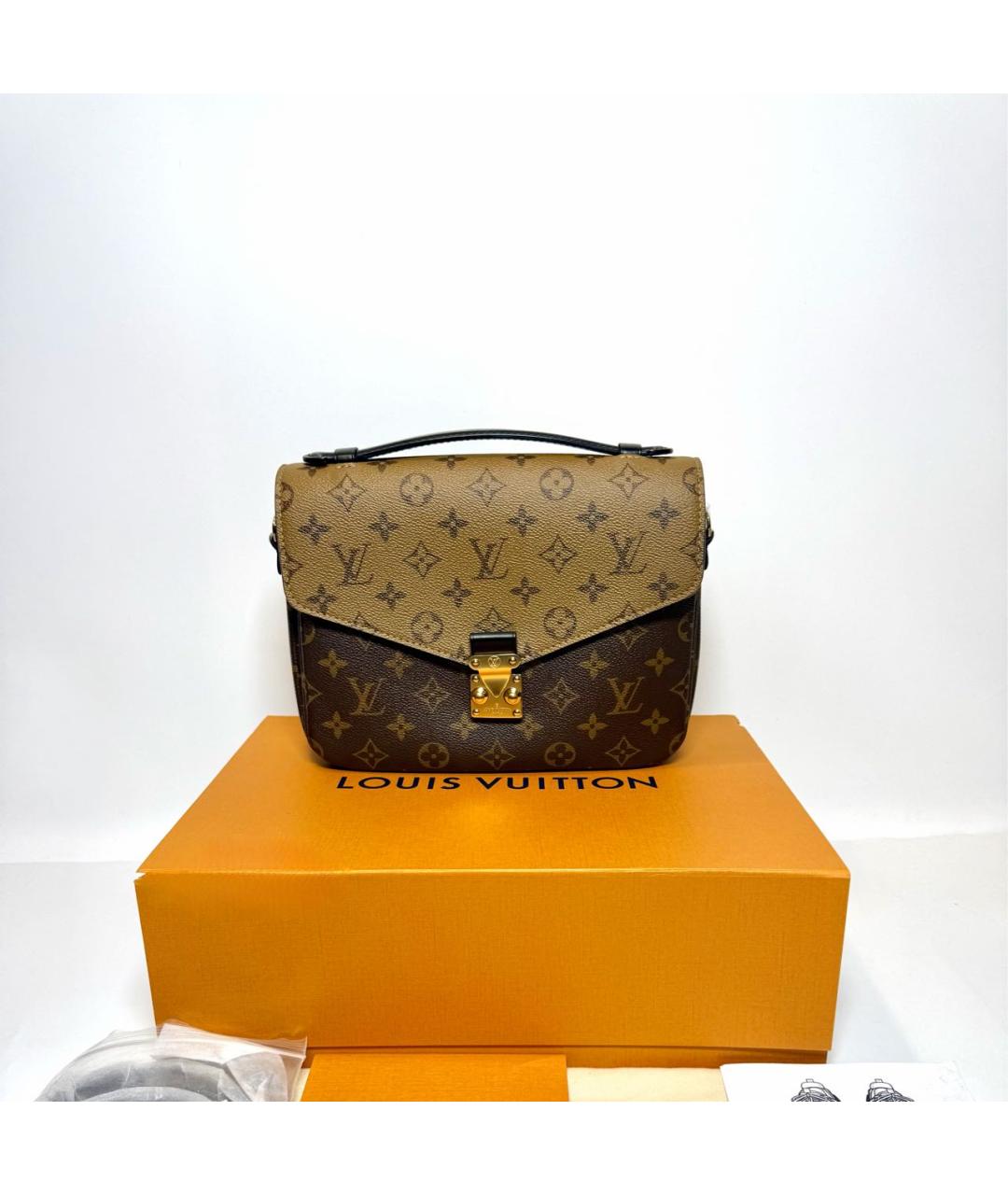 LOUIS VUITTON Коричневая сумка с короткими ручками, фото 6