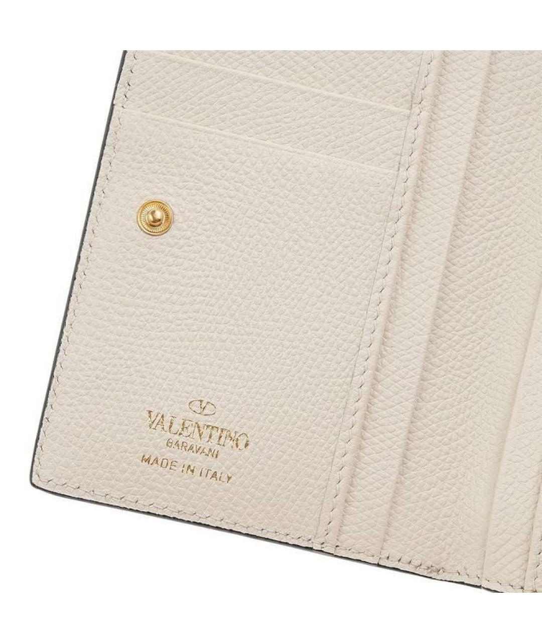 VALENTINO Бежевый кожаный кошелек, фото 5