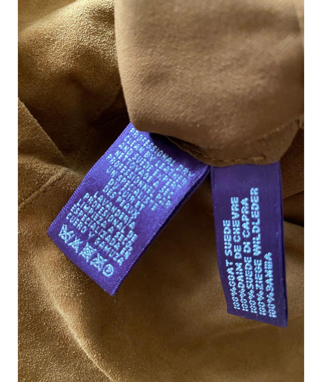 RALPH LAUREN PURPLE LABEL Коричневая замшевая рубашка, фото 5