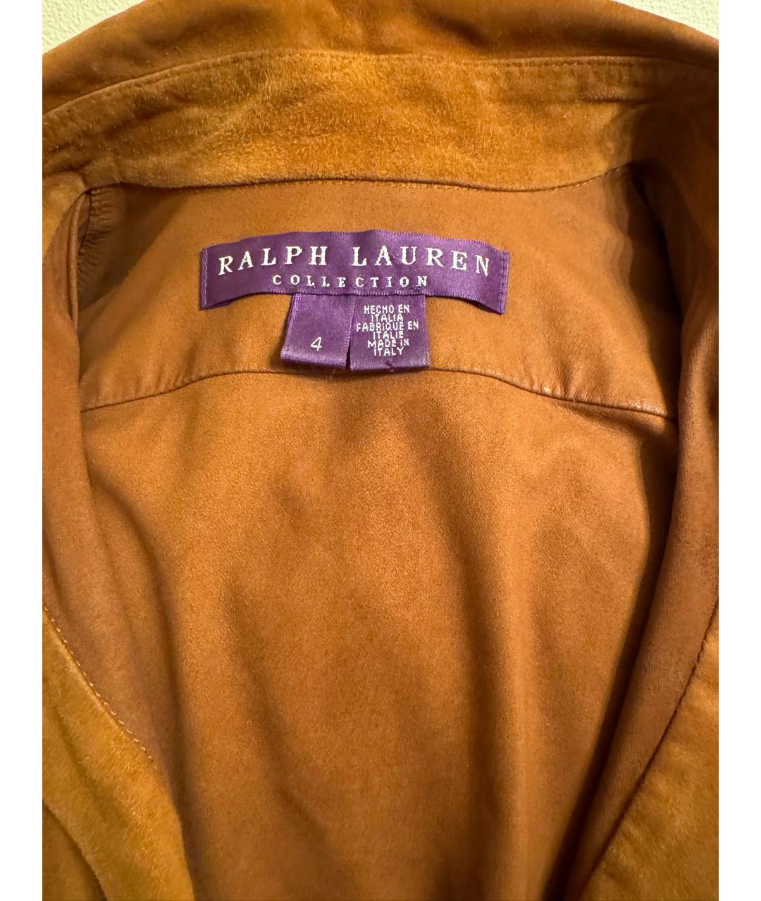 RALPH LAUREN PURPLE LABEL Коричневая замшевая рубашка, фото 4