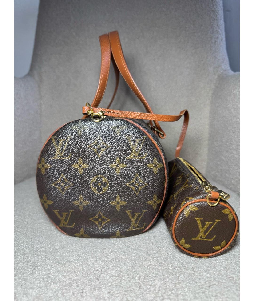 LOUIS VUITTON Коричневая сумка с короткими ручками, фото 6