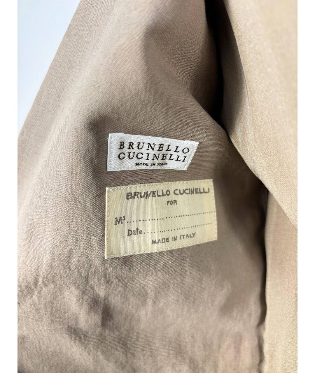 BRUNELLO CUCINELLI Бежевый шерстяной жакет/пиджак, фото 3