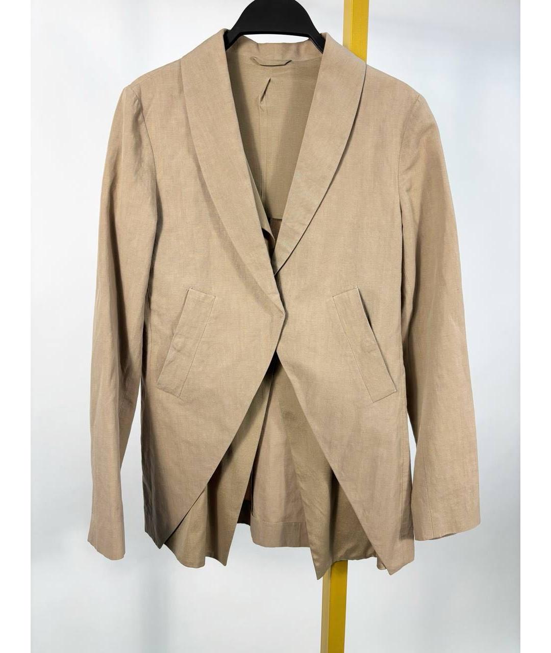 BRUNELLO CUCINELLI Бежевый шерстяной жакет/пиджак, фото 9