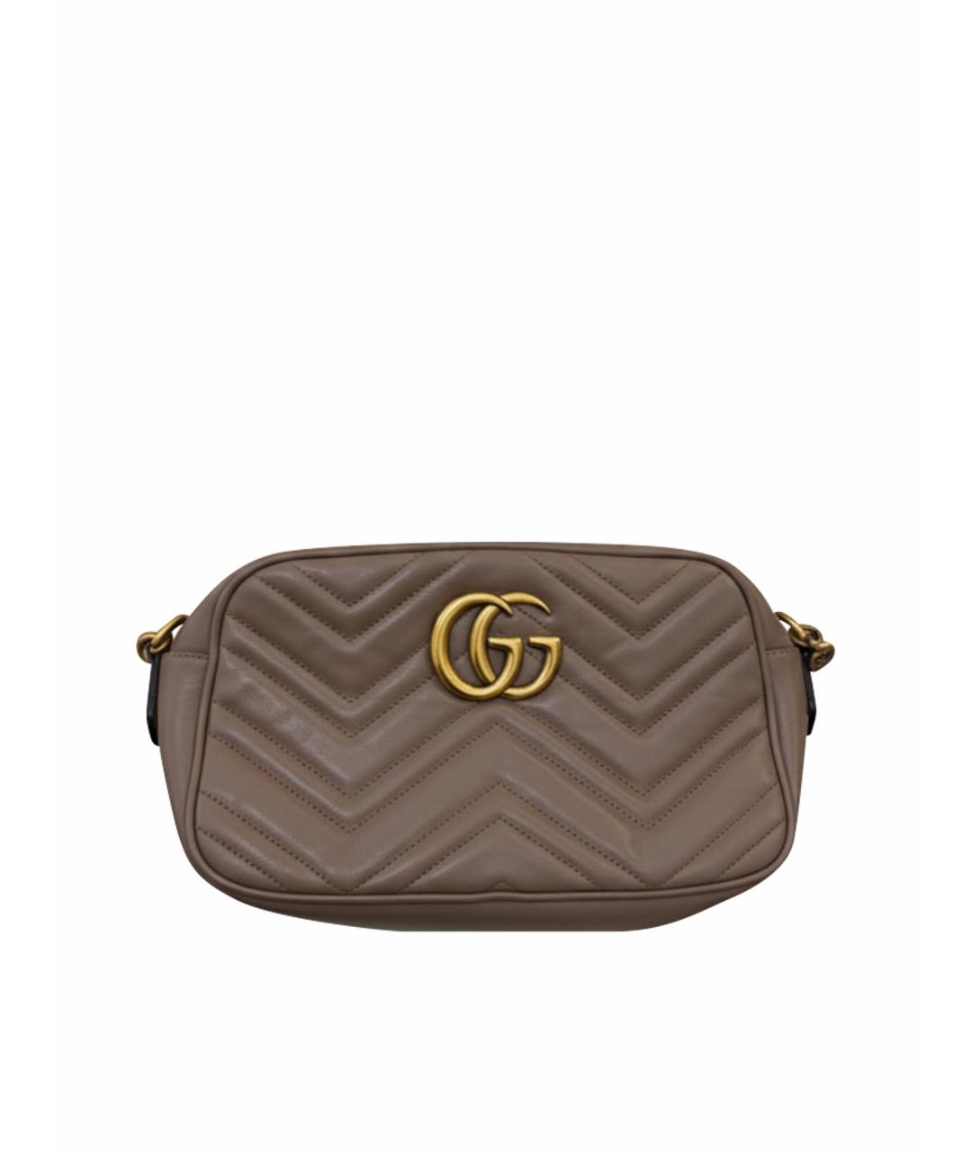 GUCCI Бежевая кожаная сумка через плечо, фото 1