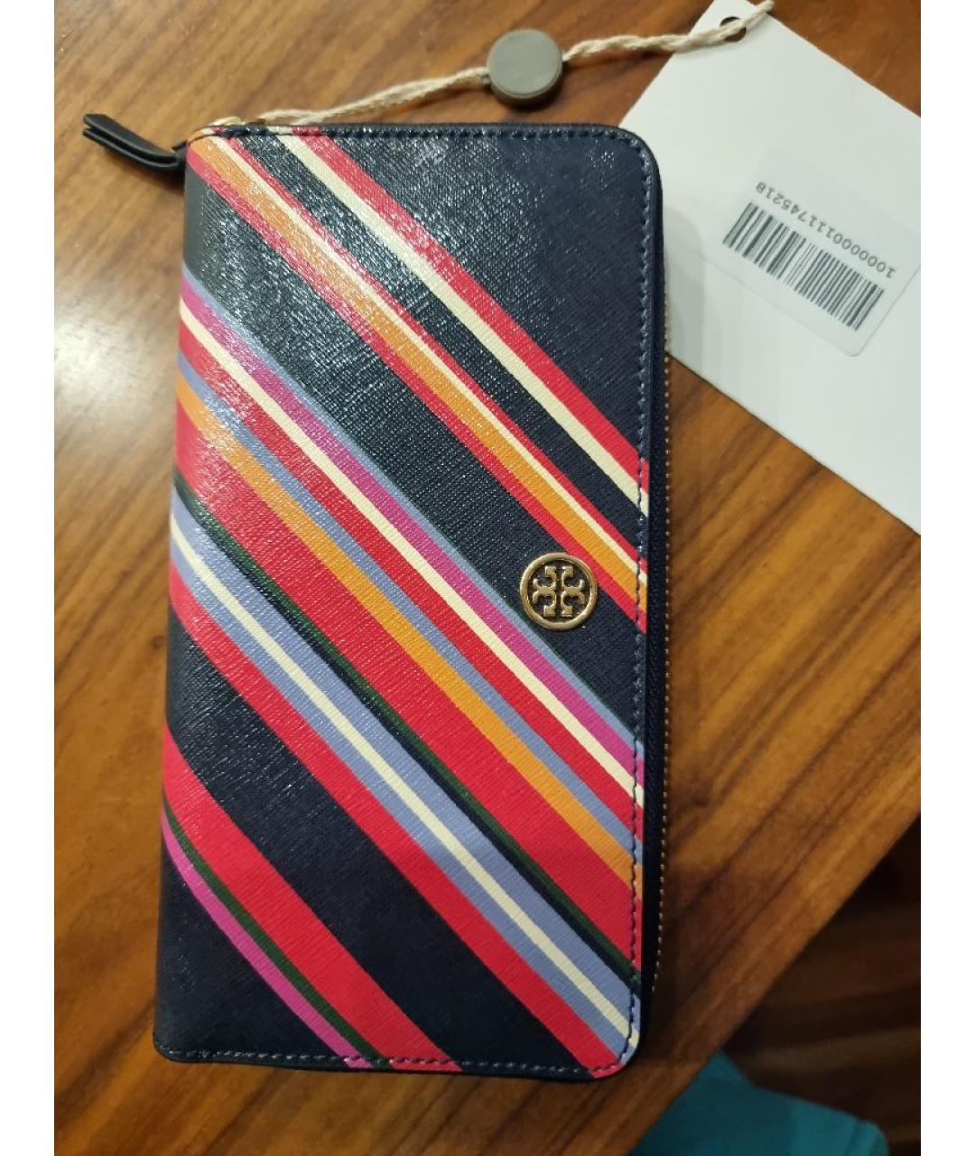 TORY BURCH Темно-синий кожаный кошелек, фото 2